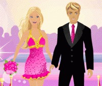 Barbie and Ken kissing